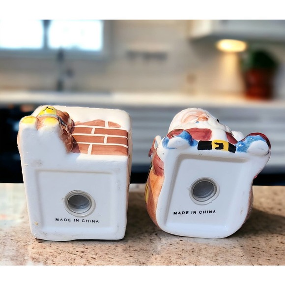 RARE PORTMERION A CHRISTMAS STORY SANTA STACKING SALT/PEPPER SHAKERS - Picture 8 of 8